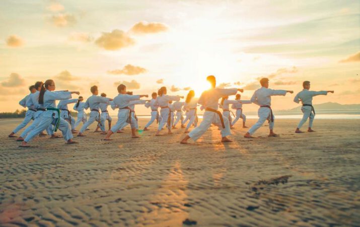 Karate Training on the Beach