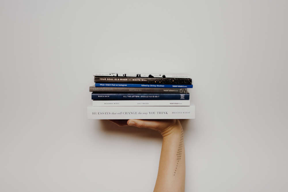 Books in a hand